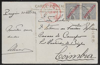 Port. India 1912 Japanese picture postcard featuring “Fujiyama seen from Tagonoura”, from 