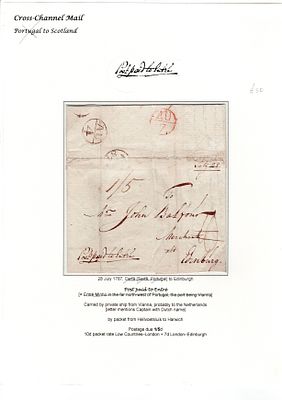 História postal. Correio-mor. Inglaterra. Carta escrita em Cezta (Certã ?) a 28 de julho de 