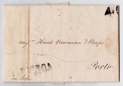 História postal. Pré- filatelia. carta "Hunt Newman Roope" da Madeira data 30 de Abril de 1813 