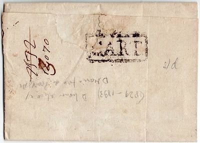 Portugal. A marca CART. Carta expedida e marcada em Arganil, (AGN1 a sépia do cat. LF), não 