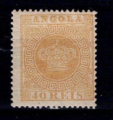 Angola 1881-85 Crown, new colors. Stamp Mf#13a of 40 reis, yellow ochre, smooth, perforated 