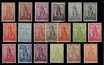 Angola 1932 Ceres, new type. Complete series Mf#228-246, watermarked paper, 12 x 11.5, new 