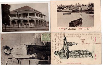 Angola. 4 illustrated and circulated postcards