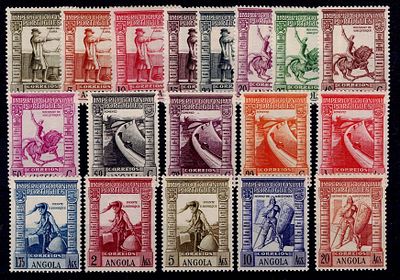 Angola 1938 Portuguese Colonial Empire. Complete series Mf#258-275 in new stamps, with gum and 