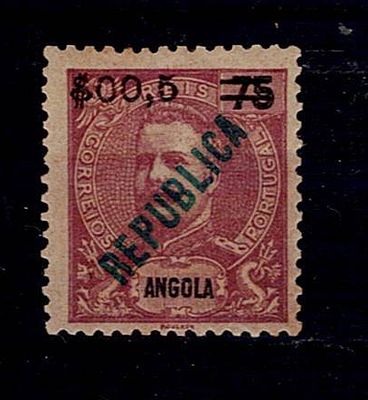 Angola, 1920/21 – D. Carlos I, Mouchon type, with locally typed “REPUBLICA” overprint and 