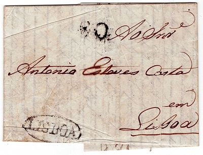 Postal History. Portugal. Russia. Letter from St. Petersburg dated 25.5.1821, by land to Lisbon 