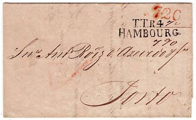 Postal History. Portugal Postmaster General. 1832. Letter from Hamburg 23.3.1832, marked 
