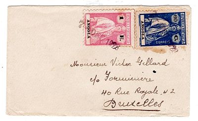 Angola 1928. Carta expedida do Dundo a 7.12.1928, por via de Tchikapa a 9.12, para Bruxellas 