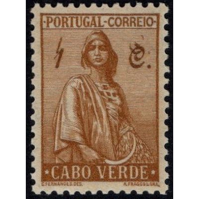 CABO VERDE. 1934 - Ceres. Novo tipo. 1c., bistre, CE199, com goma original e sem charneira, com 