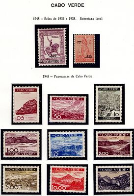 Cabo Verde 1948 Império Colonial e Ceres com sobretaxa + VisVas de Cabo Verde. Conjunto de 2 