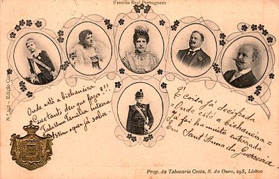 Monarchy Postcards. Photographic postcard featuring the Portuguese royal family. Used, with 