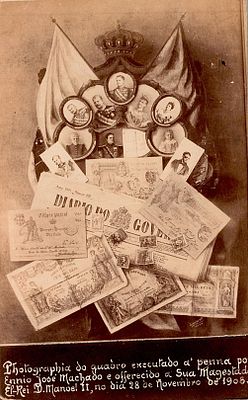 Monarchy Postcards. Photographic postcard of the painting by Ennio Jos&eacute; Machado, presented to 