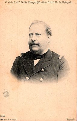 Monarchy postcards. Postcard with an image of King Lu&iacute;s I in uniform. New, signs of use.