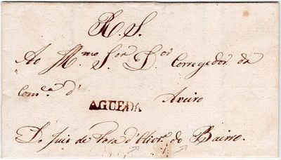 Pre-philately. Letter from the Royal Service written in Villa do Vouga on April 15, 1828 