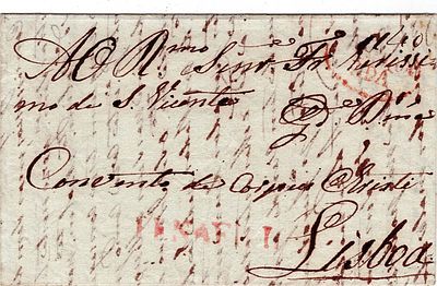 Pre-philately. Letter written in Vilela on May 19, 1833, marked PENAFIEL, PNF2, rar.3, in red 