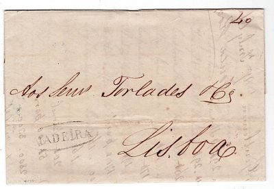 Pre-philately. Letter written in Madeira on August 18, 1838, marked MADEIRA in black, sea 
