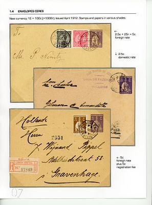 Postal stationery. Portugal. 1912. 3 Ceres OM11 envelopes and 12 postage stamps of 2 &frac12; and 5 
