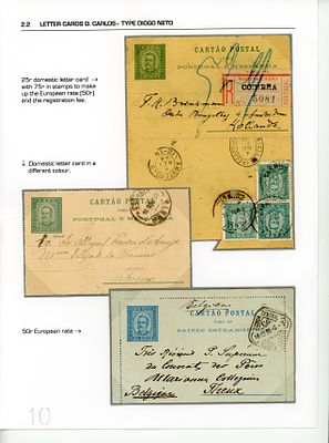 Postal stationery Portugal. 1892/5 .3 postcard D. Carlos Mouchon OM5 and 6, one registered for 