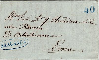 Pre-philately. Letter written in Vimioso on October 24, 1843, marked BRAGAN&Ccedil;A, BGC3, rar. 2, in 