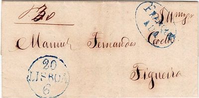 Pre-philately. Printed circular letter from Lisbon, undated, sent FRANQUEADE LSB PP6 rar.5, in 