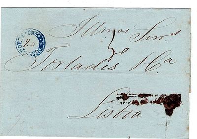 Pre-philately. Letter written in Figueira da Foz on March 16, 1848, marked FIGUEIRA, FIG6 