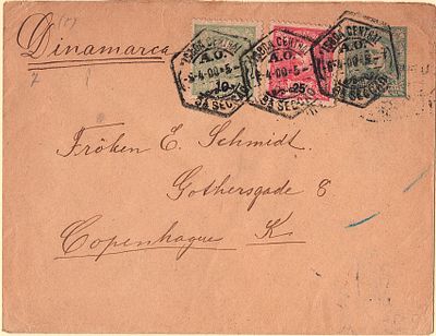 Portugal * 1896 – D. Carlos I Mouchon. OM5, 25 r&eacute;is, green on light chamois paper, satin. Copy 