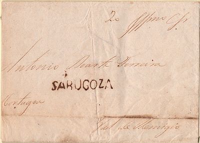 Sabugosa – In sepia, LF SBZ1, on undated stampless folded letter sent from Sabugosa to Vale de 