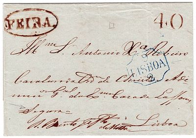 Postal history. Secured letters. Letter sent from Feira on February 6, 1842. Marked Secure 