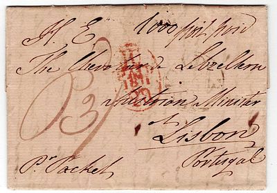 Postal history. Letters arriving from abroad. Peninsular War period. Letter written in Dunkirk 