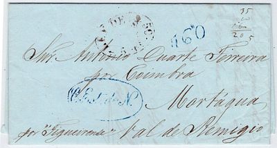 Pre-philately. Maritime Mail. Composite Rates. Letter written in Bahia on 17.10.1851 
