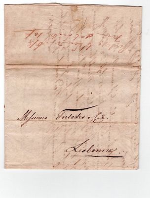 Postal history. Letters arrived from abroad. Written in Danzig on 29/08/1823. Received in 