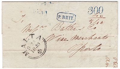 Postal history. Maritime mail. British packet ship. Two letters, one dispatched from C&aacute;diz, the 