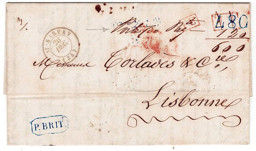 Postal history. Patuleia War. British packets. During the Patuleia War (Portuguese civil war 