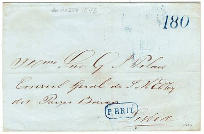 Postal history. Patuleia War. British packets. Besides letters from abroad, correspondence 