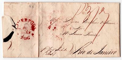 Brazil-England via the River Packet. Letter sent from Willow Hall, May 29, 1813, near Halifax 