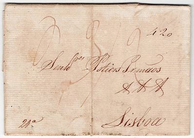 Postal history. INDIA. ENGLAND. PORTUGAL. Forwarding agents. FWA. Letter written in Calcutta on 