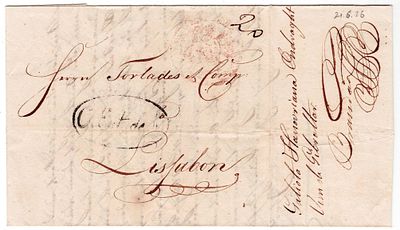 Postal history. Maritime health. Health Center of the Port of Bel&eacute;m. In Bel&eacute;m, upon arrival, it 