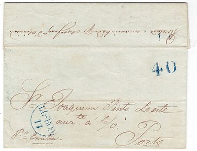 Postal history. Forwarding agents. FWA Letters dispatched from Bahia, August 15, 1844. 