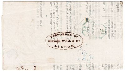 Postal history. Forwarding agents. FWA. Printed with a London price list, sent to Lisbon to the 