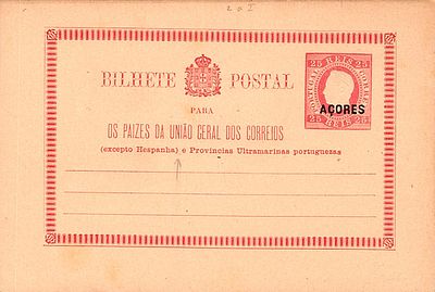Postal stationery. Lutz Hohensang. D. Lu&iacute;s relief 25 reis. 25 reis OM 2 stationery, new with 