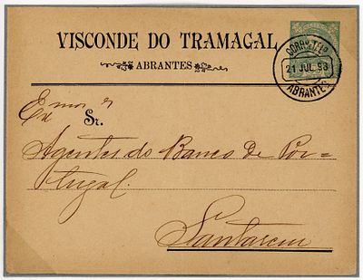Postal stationery from the Lutz collection. 25 r&eacute;is postage envelope with private printing by 