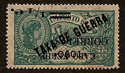 Cape Verde 1921 Africa Tax Stamps "WAR TAX", with locally typewritten overprint and surcharge. 