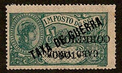 Cape Verde 1921 Africa Tax Stamps "WAR TAX", with locally typewritten overprint and surcharge. 
