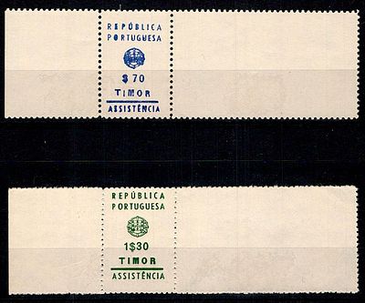 Timor 1960-67 Postal Tax - Assistance. Full set of Mf#IP13-14 stamps with 18mm. Mint stamps 