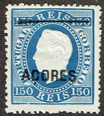 Azores Reprints 1885 * 1871-1876 D. Luis straight ribbon. Reprint of the stamp Mf#26 of 150 