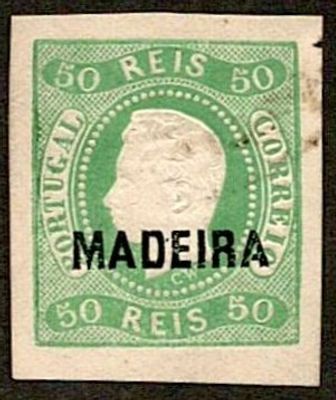 Reprints, Madeira1885 * 1868 D. Luis curved ribbon, no perforation. Reprint of the stamp Mf#2 