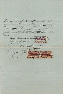 Fiscal stamps. 1912. Portugal. Coat of Arms of the Kingdom dent. GENERAL. Power of attorney on 