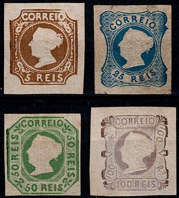Reprints Portugal 1864 * 1853 D. Maria II. Full set of 4 reprints of stamps Mf#1-4 from 5 to 