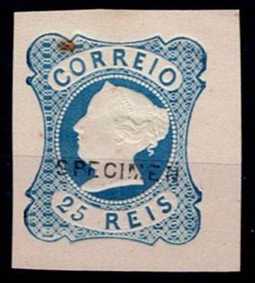Portugal: Reprints from 1885 * 1853 with ‘SPECIMEN’ overprint – D. Maria II. MF #2, 25 r&eacute;is 