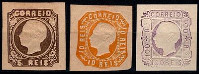 Reprints Portugal 1905 * 1862-64 D. Luis (Borja Freire). Set of 3 reprints of stamps Mf#14, 15 